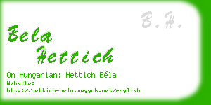 bela hettich business card