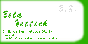 bela hettich business card